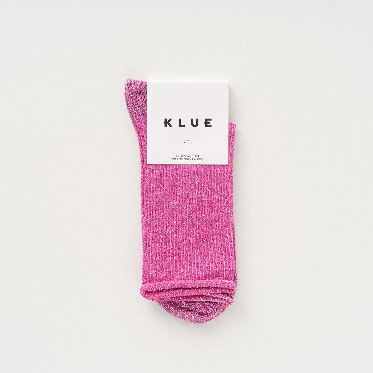 KLUE Glitter Lurex sokken van milieuvriendelijk Lyocell | Fuchsia