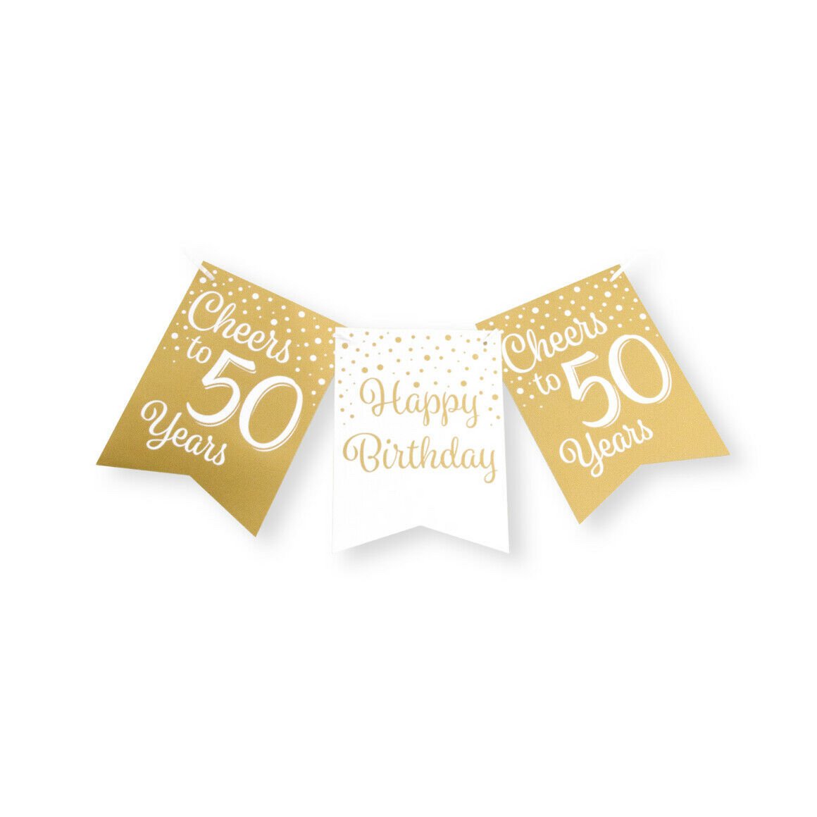 Party flag banner gold/white - 50