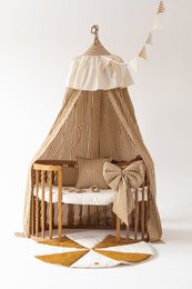 Nursery canopy with ruffle "olive stripes"