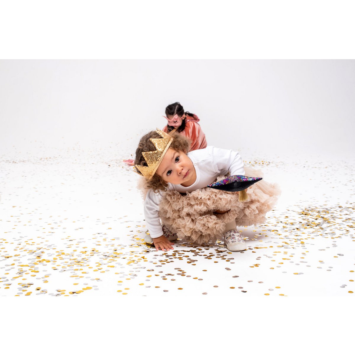 “Gold Sequins” Fairy-tale Crown and Wand Magic Set