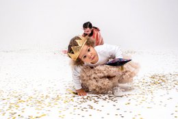 “Gold Sequins” Fairy-tale Crown and Wand Magic Set