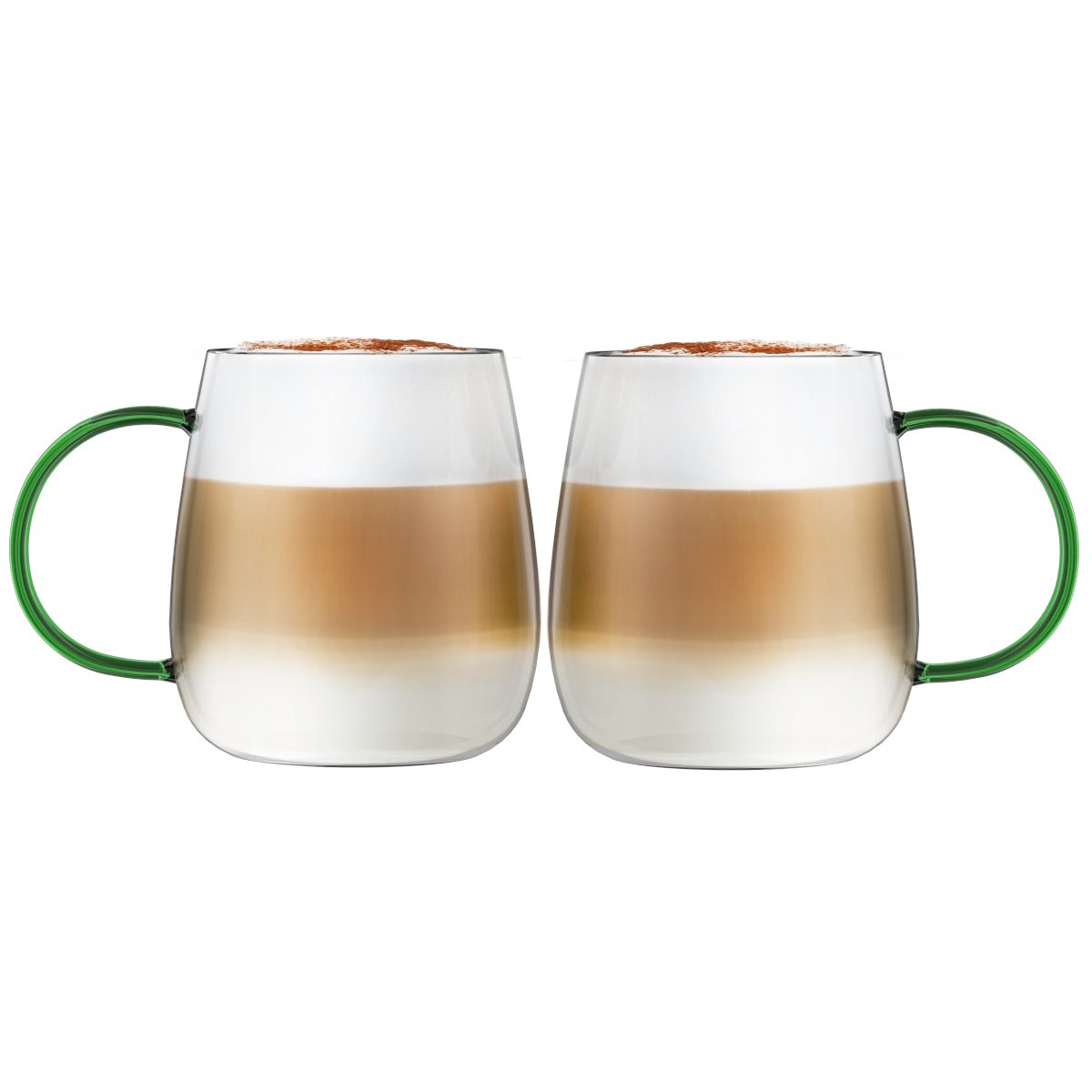 ZESTAW 2 szklanek jednościennych z zielonym uchwytem 400ml BOLLA 1142