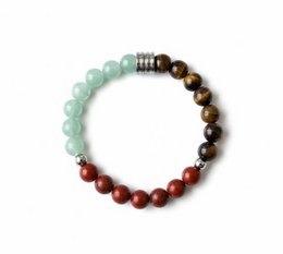Women's bracelet Triple Power 8 mm with Aventurine, Red Jasper and Tiger's Eye