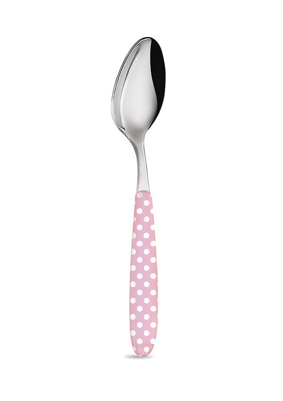 Spoon pastel pink with dots 20 cm