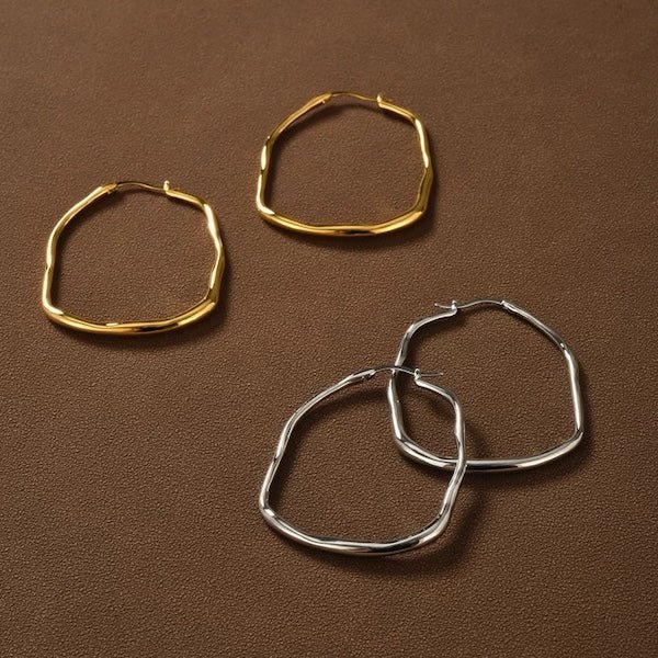 Orecchini a cerchio artistici minimalisti in stile giapponese