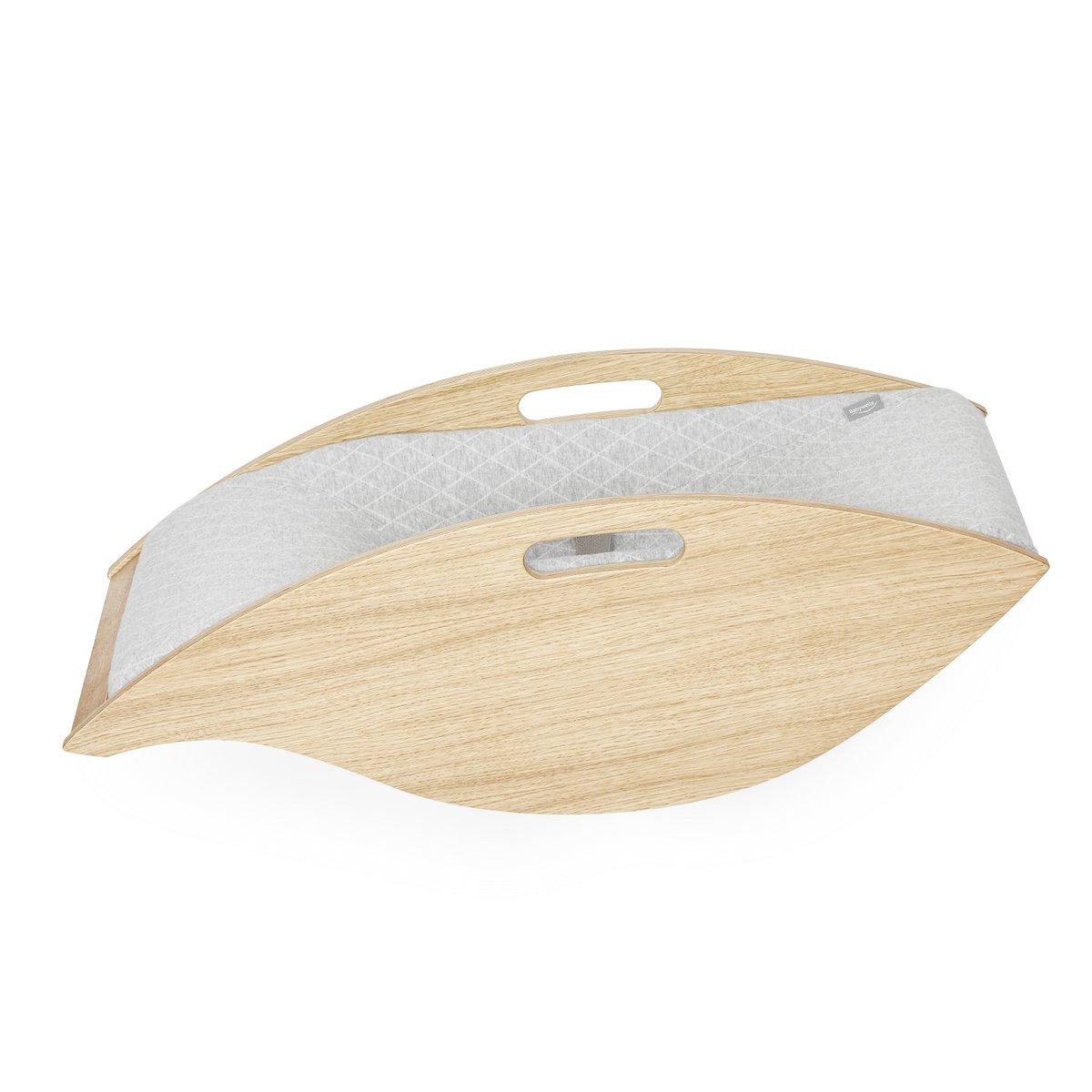 Baby bouncer "Babywelle" oak, fabric grey