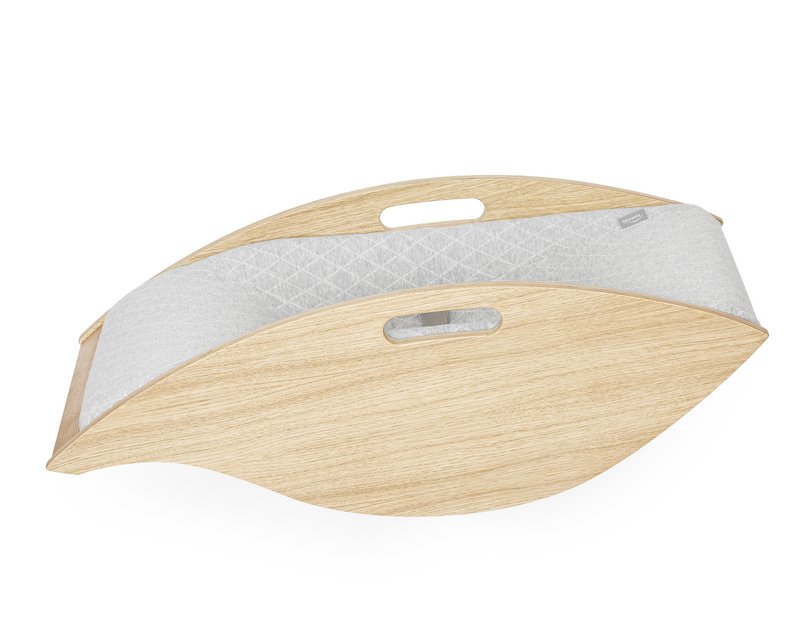 Baby bouncer "Babywelle" oak, fabric grey