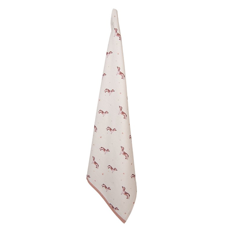 Theedoek 50x70 cm Beige Katoen Teckel Keukenhanddoek