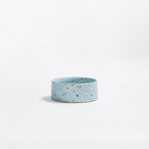 New Party Stoneware Pet Bowl 14cm 2 Pieces Set Soft Blue