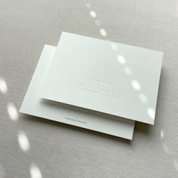 Julekort - "Merry Christmas" kort til jul med prægning af varmt folieguld (PU = 10 stk.)