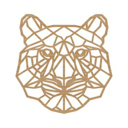 Geometric animal tiger wall art in brown, available in 3 sizes. Decorative relief image with abstract, polygonal tiger design.