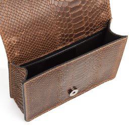 Florence Artegiani. Lorenza Women's Handbag. Genuine Leather Suede Engraving Snake
