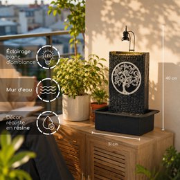 Binnenfontein - Levensboom - Waterval Watermuur Led-verlichting - Decoratie en cadeau-idee - Snelle installatie