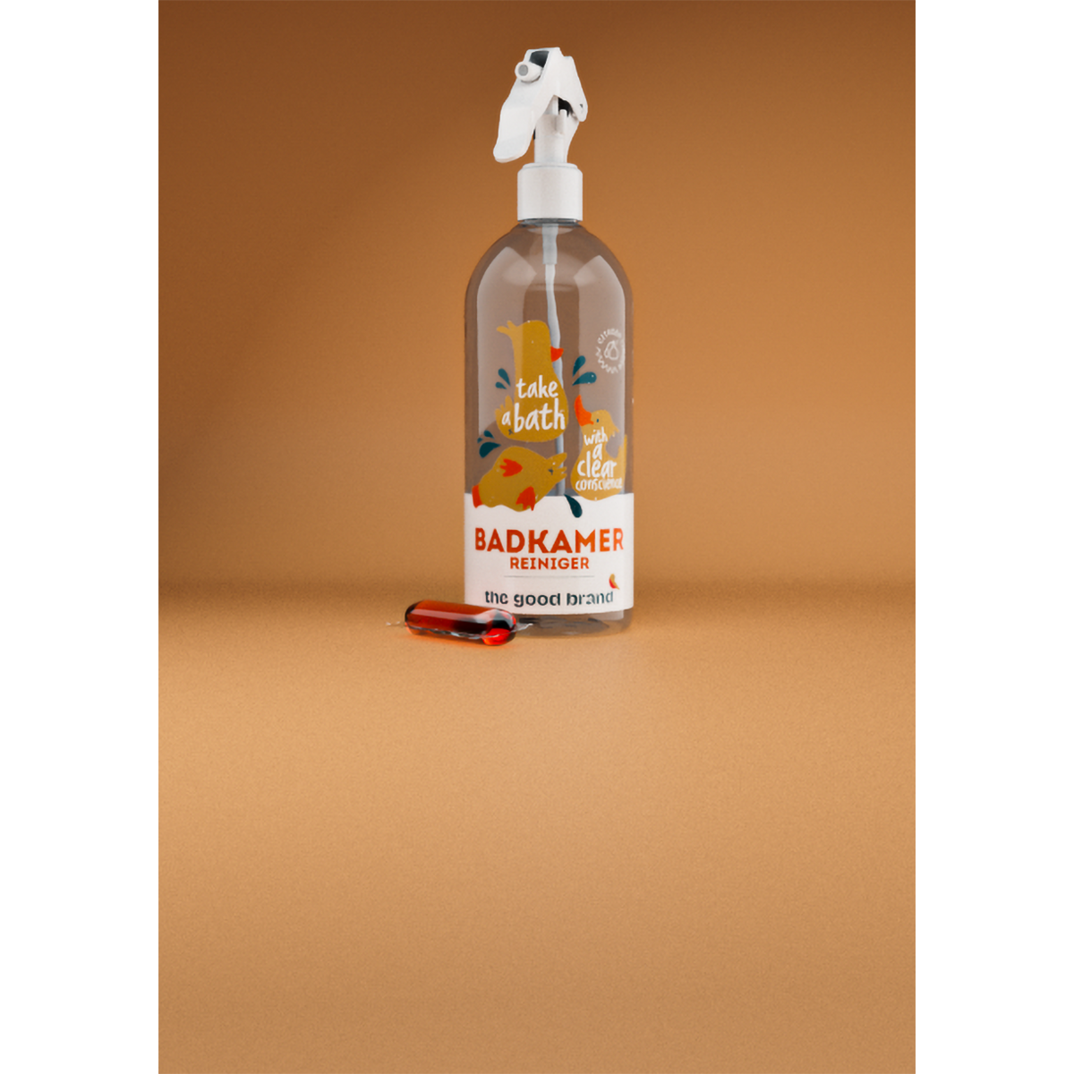 Bouteille de nettoyant pour salle de bain avec dosette