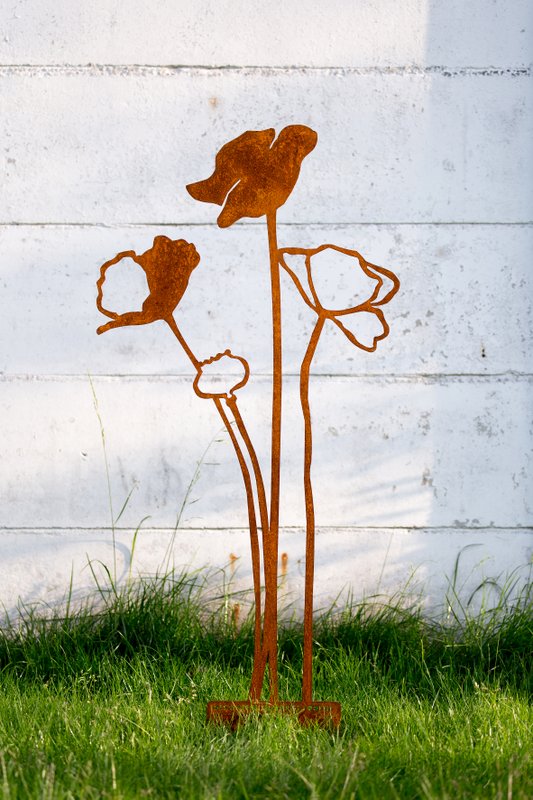 Poppy open up - Objeto de acero corten