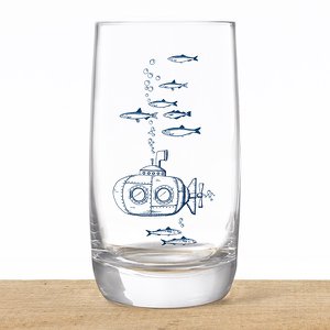 Longdrinkglas aus Kristall „U-Boot“ – maritimes Design, Made in EU
