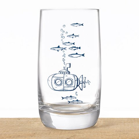 Long drink glass made of crystal “U-Boat” – maritime design, made in the EU
