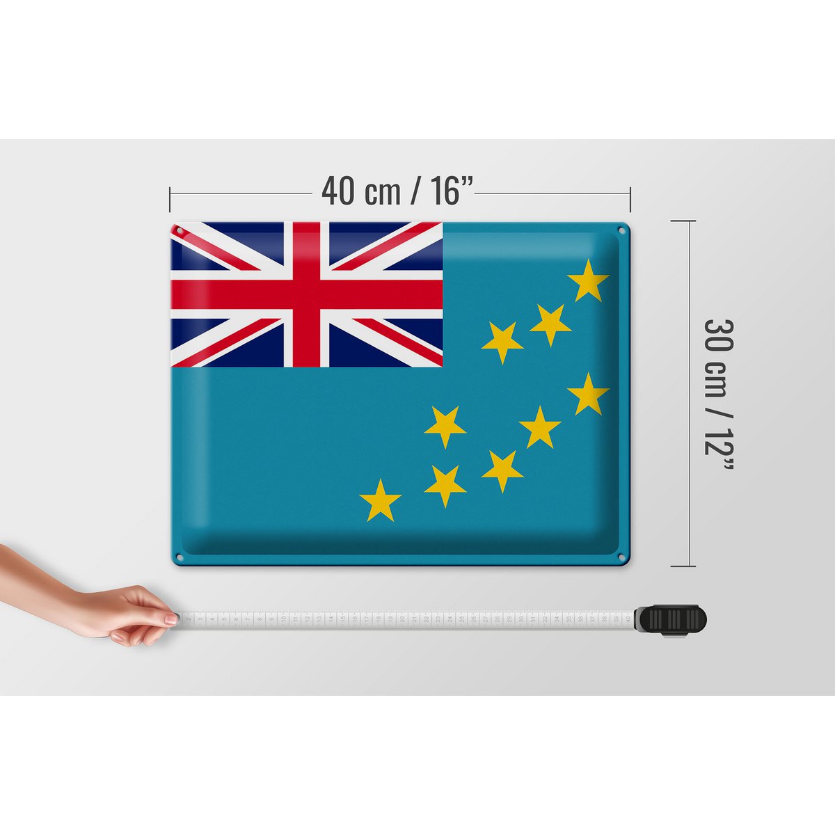 Blechschild Flagge Tuvalu 40x30cm Flag of Tuvalu