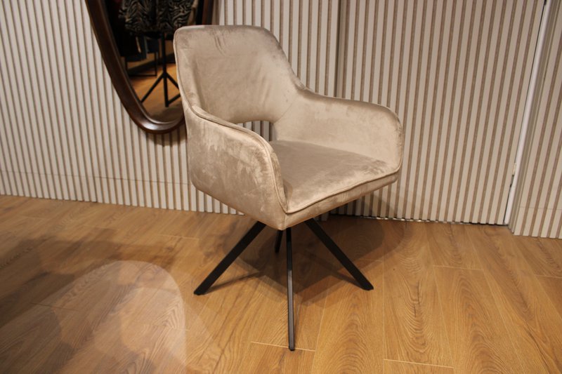 Spisestuestol Nova 360 Degree Roterbar Velvet Sand Taupe