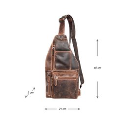 Crossbody taske i 3 farver bøffellæder med justerbar skulderrem og 5 lynlåsrum