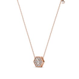 Colgantes hexagonales - Oro rosa y cristal