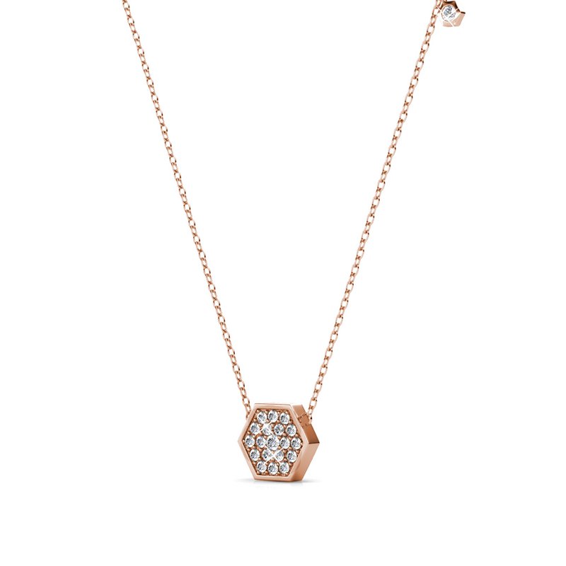 Colgantes hexagonales - Oro rosa y cristal