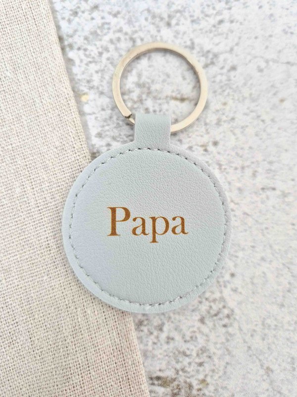 Leather pendant - around blue daddy