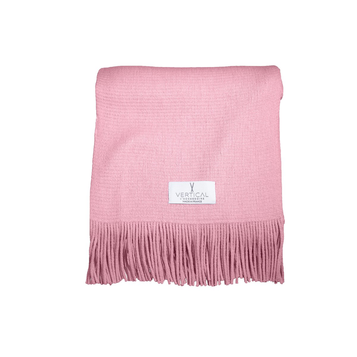 Pink wool and acrylic scarf