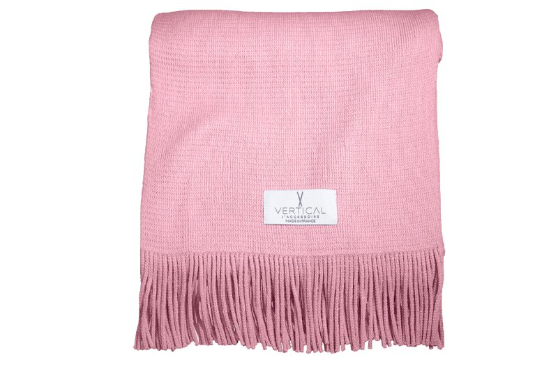 Pink wool and acrylic scarf