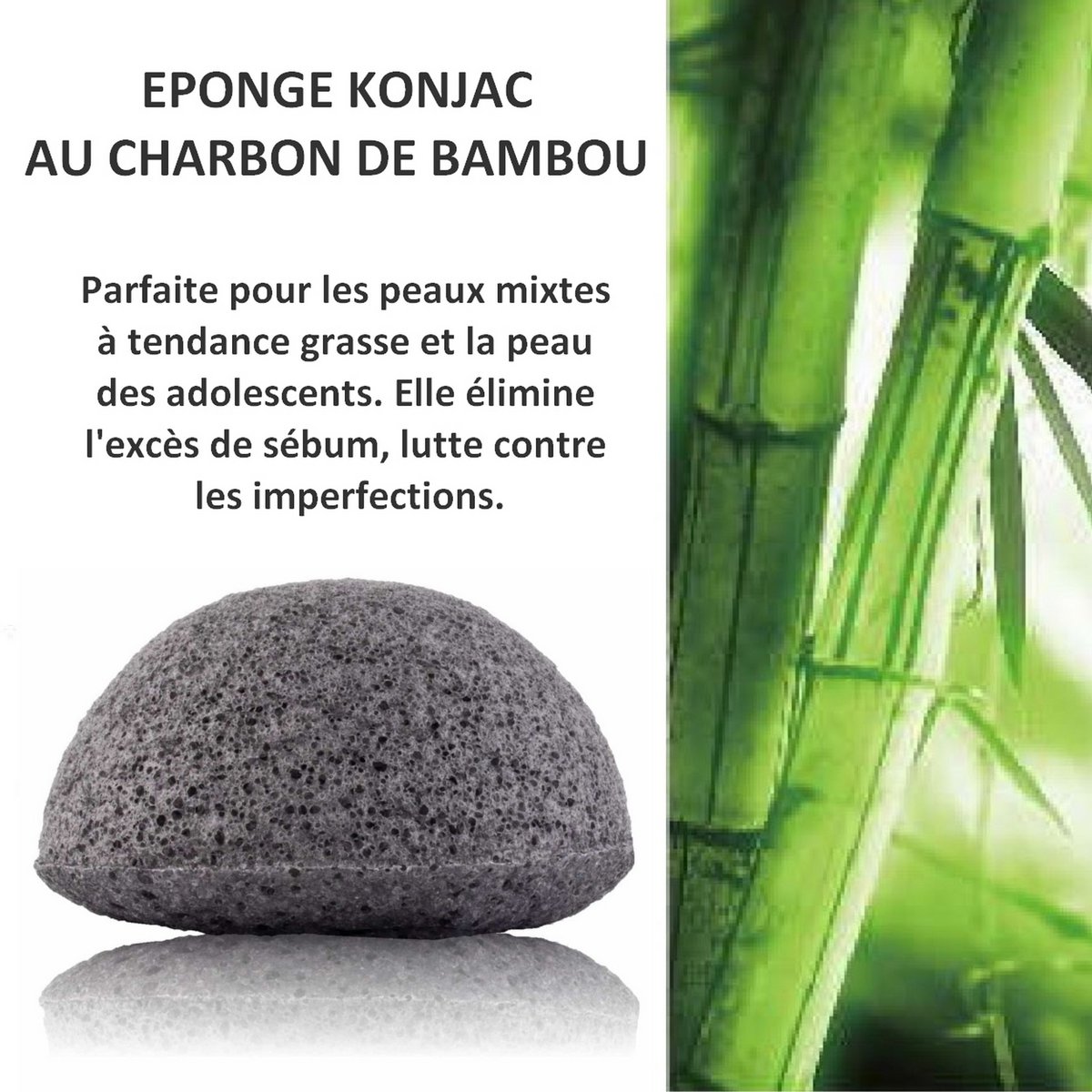 Zero waste Konjac Natural Konjac Face with bamboo coal