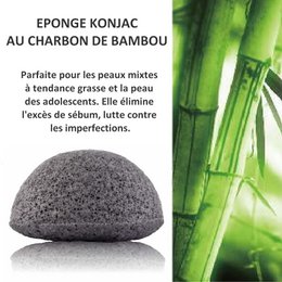 Zero waste Konjac Natural Konjac Face with bamboo coal