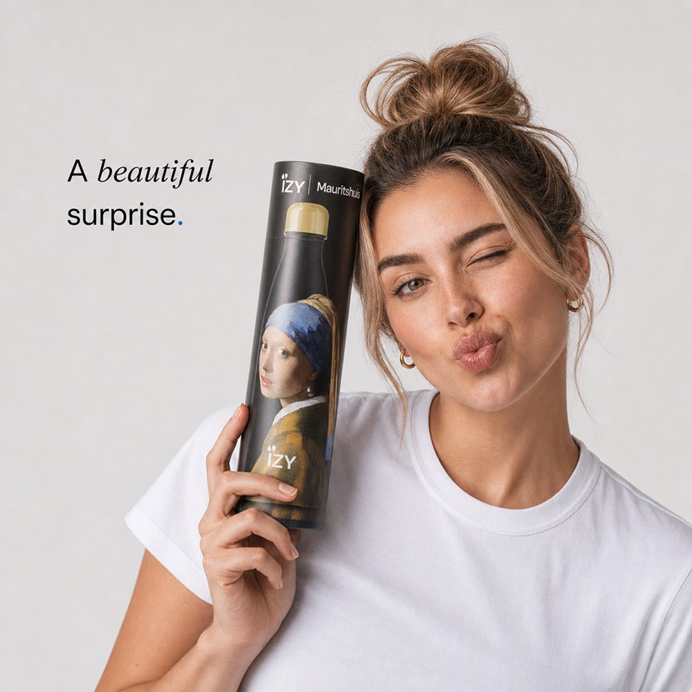 IZY Thermos Bottle Girl with a Pearl Earring - Vermeer 500ML To-Go Insulated Water Bottles