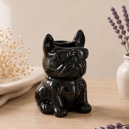 Verbrande keramy boubou zwarte boubou parfum - gelakte keramische dieren - stichtende diffuser geurende wassen, etherische oliën, geuren - decoratief idee