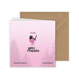 Weihnachtskarte, Vogelgrußkarte, Weihnachtskarte, Rosa Rotkehlchen
