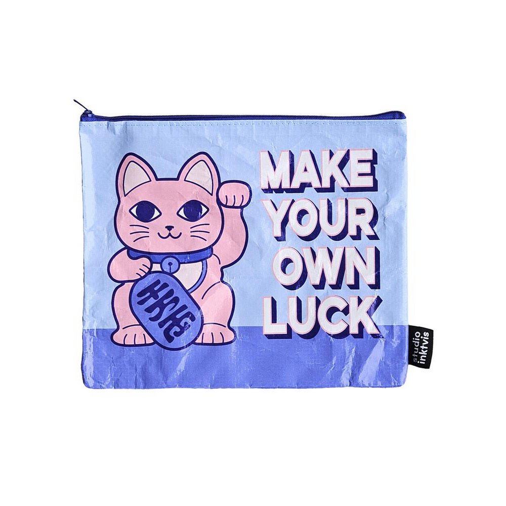 Pouchette etui Maneki Neko Make your own luck van gerecycled plastic