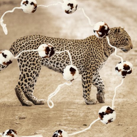 Luna -Leena Garland Pom Pom Leopard - L 2m - 100% weiche Wolle - handgefertigt in Nepal