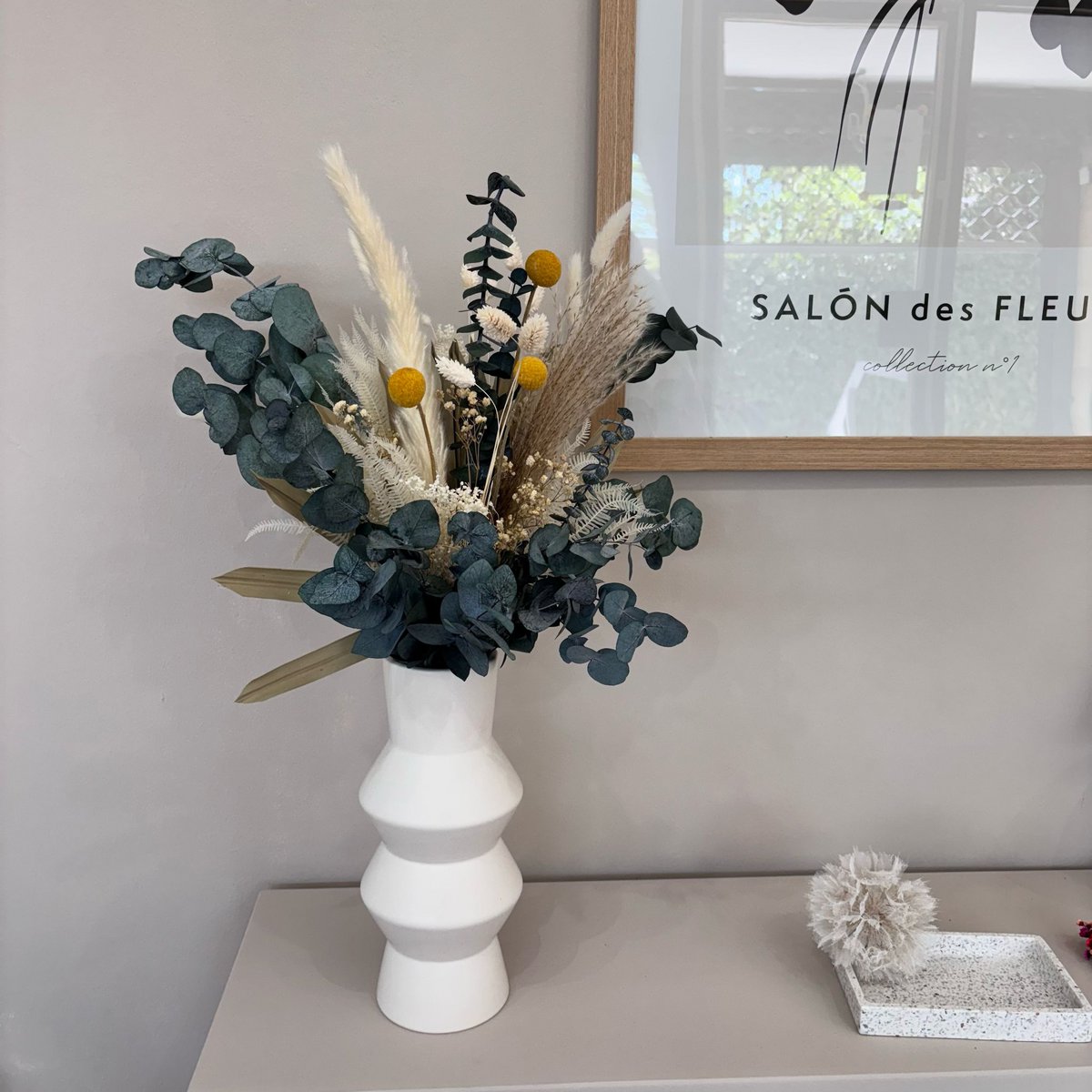 Natura - Bouquet a flusso di secco in Harmonie I Grün -Weiß