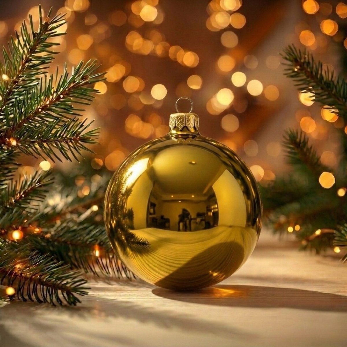 "Noël doré" - Boules de Noël 8 cm or brillant