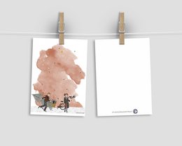 postcard - series 'Christmas' - 'how to get that tree home' - cargo bike