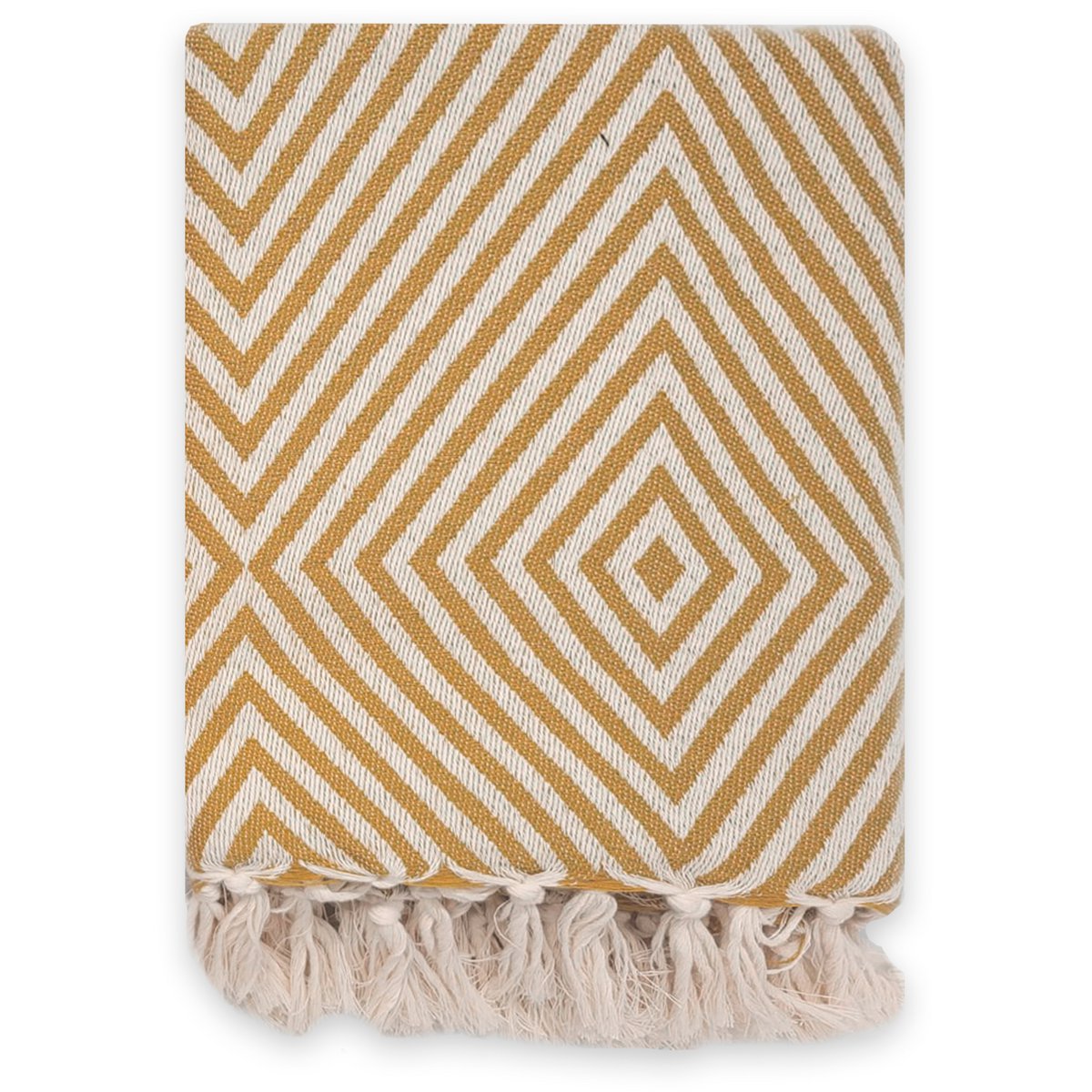 Plaid Oslo Wool Cotton - Beige Cinnamon - 120x150cm