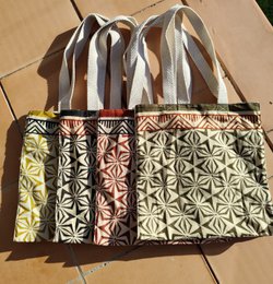 PACK OF 4 UNITS - BLOCK PRINT COTTON BAGS SOLLER COLLECTION