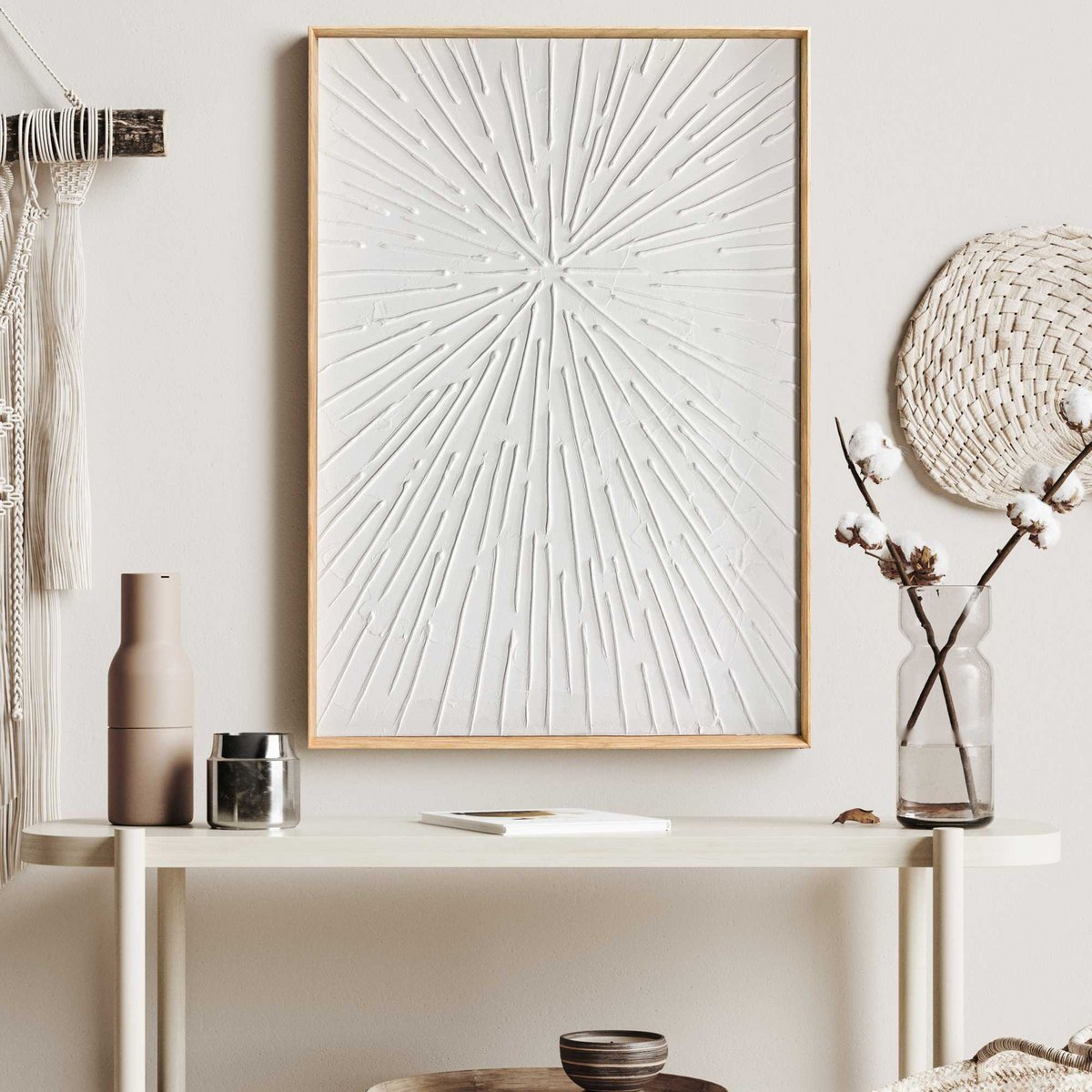 Gemälde 3D-Kunst Relief Kunst Sonnenstrahlen 70x50