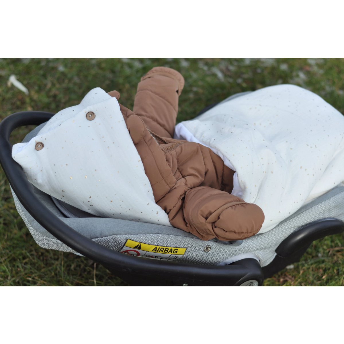 Bio-Baby-Fußsack aus Musselin, Öko-Tex, Gots-zertifiziert: Kinderwagen- und Autositz-Schlafsack