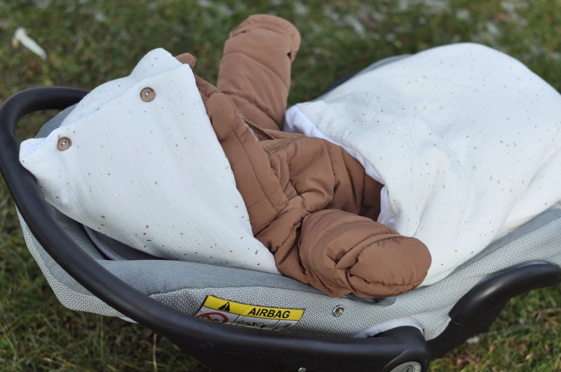 Sacco nanna in mussola per neonati certificato Oeko-Tex, biologico: passeggino e seggiolino auto
