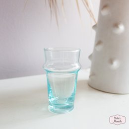 Moroccan beldi glass, medium. Transparent glass water glass with a unique handblown design. Ideal for everyday use or entertaining.