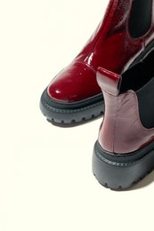 MACU BURGUNDY – Stiefeletten aus Lackleder mit extra leichter Sohle