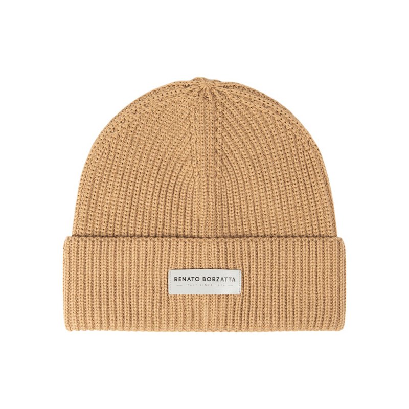 RB5004Z | Sharp set and cap in a mixed Made in Italy wool shirt. Camel color - single size