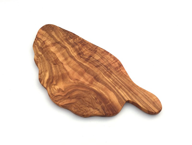 Ontbijtplank met handvat 22 cm extra plat Lichtgewicht gemaakt van olijfhout