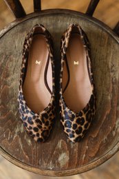 Klassiske ballerinaer i læder - Audrey - Leopard 34-42