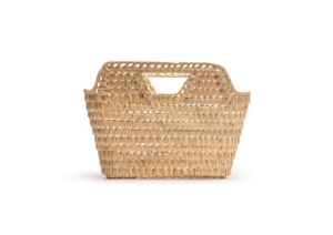 Handwoven palm leaf magazine rack, Vintage Design, Natural Color. Handmade wicker magazine rack.